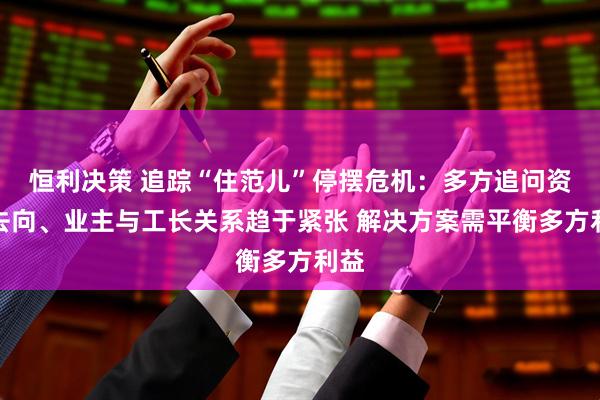 恒利决策 追踪“住范儿”停摆危机：多方追问资金去向、业主与工长关系趋于紧张 解决方案需平衡多方利益